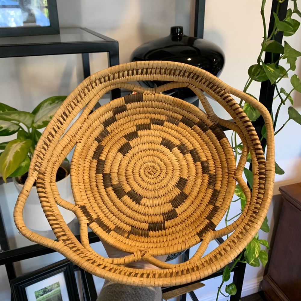 Vintage Navajo Woven Coiled Basket Native Boho